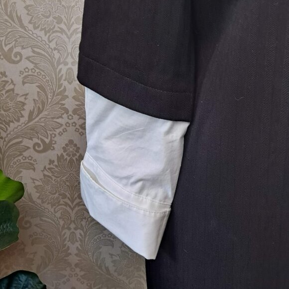 Colleen Lopez Size Large Black and White Dress with Faux Wrap and Sleeves EUC - Picture 4 of 15